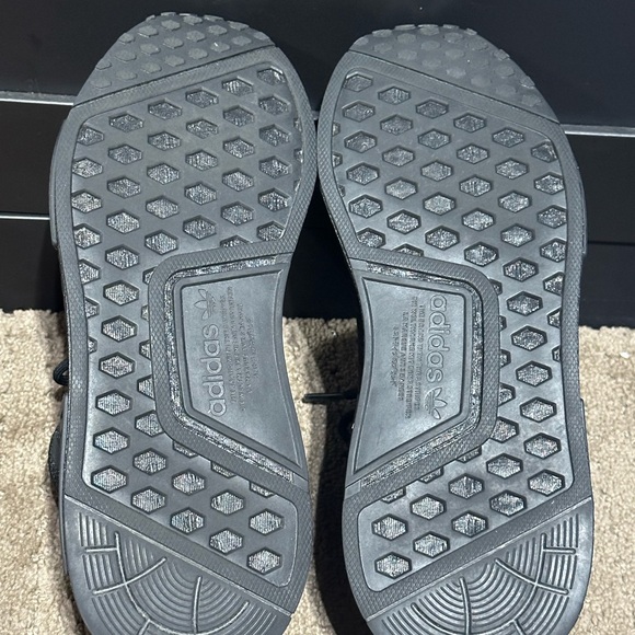 NEW WITH BOX! Adidas NMD R1 Primeblue All Black Womens Shoes size 5.5 - Picture 11 of 14